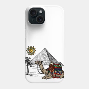 Camel and the pyramids Phone Case