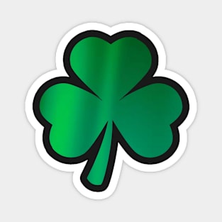 St Patricks Day, Green Metallic 3 Leaf Clover Magnet