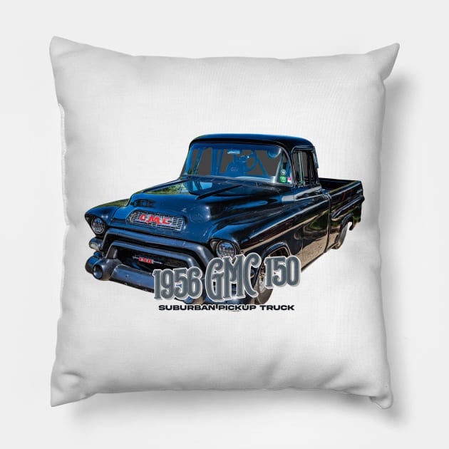 1956 GMC 150 Suburban Pickup Truck Pillow by Gestalt Imagery