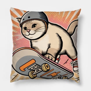 Skater Cat Pillow