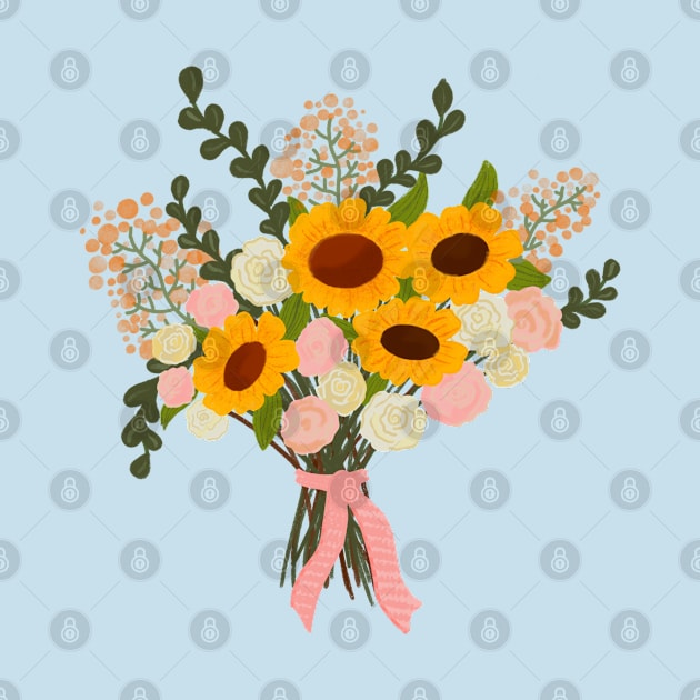 Summer wildflowers bouquet by Floflo art