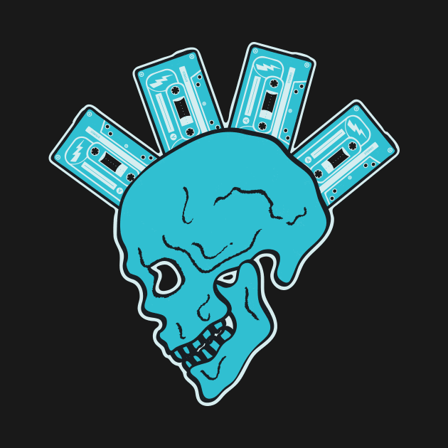 Blue Punk Skull by Marina BH