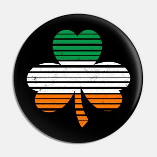 Vintage Shamrock Stripes- Flag - St. Patricks Day Pin