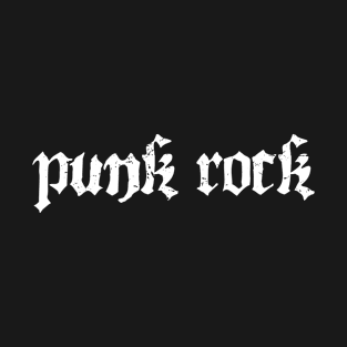 Gothic Punk Rock Text T-Shirt