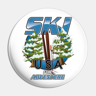 Ski USA For adventure Pin