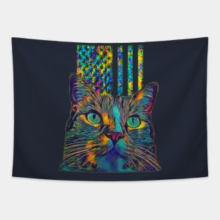 Cat Flag (pastel colors) Tapestry