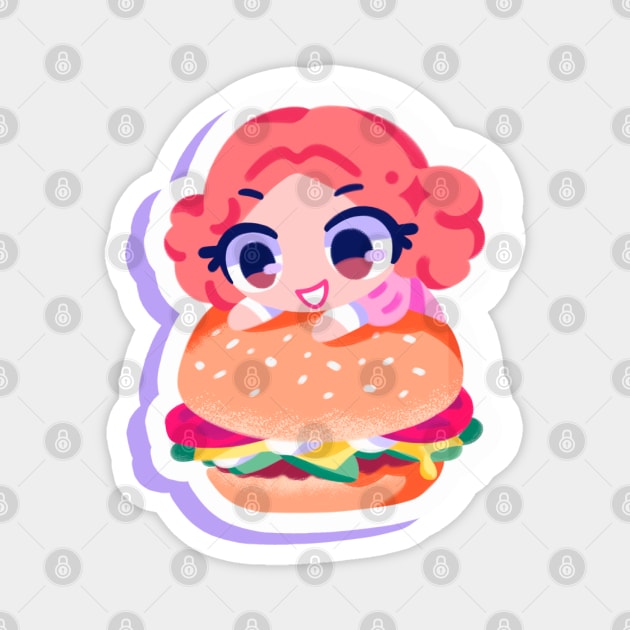 Haru Okumura burger Magnet by OkiComa