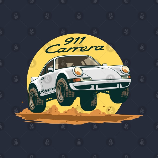 car 911 carrera offroad rally dakar white black by creative.z