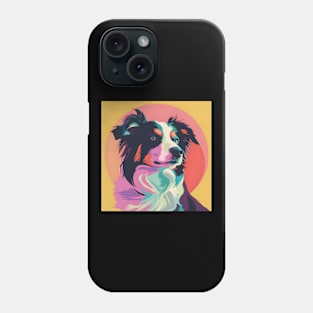 Retro Border Collie: Pastel Pup Revival Phone Case