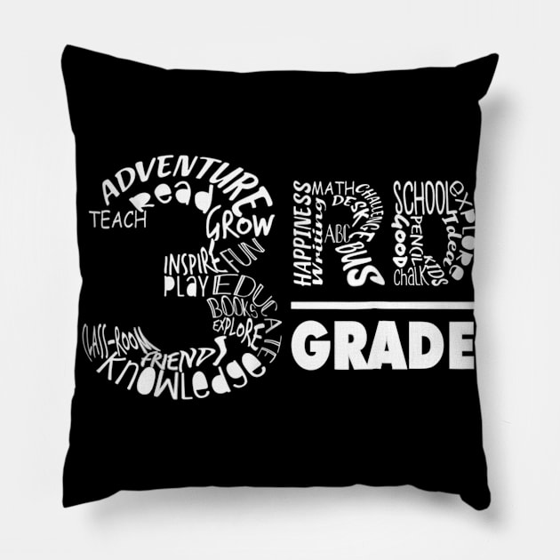 Third Grade Tee Shirt For Teachers And Students Of 3rd Grade Pillow by LiFilimon