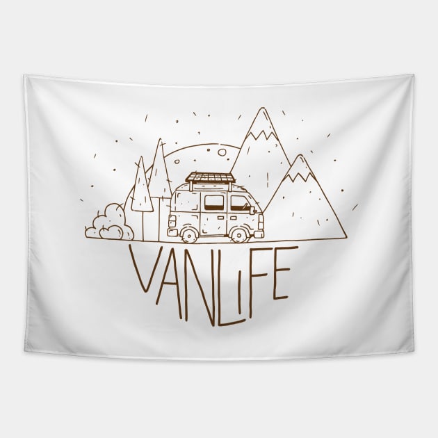 Van Life Lines Tapestry by geep44