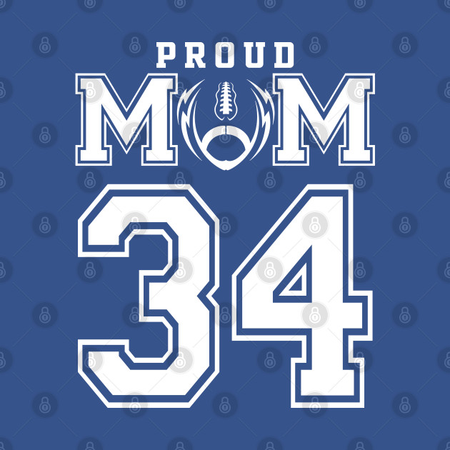 Disover Custom Proud Football Mom Number 34 Personalized For Women - Football Mom Gift - T-Shirt
