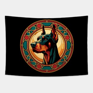 Doberman Pinscher  - Art Nouveau Dog Design Tapestry