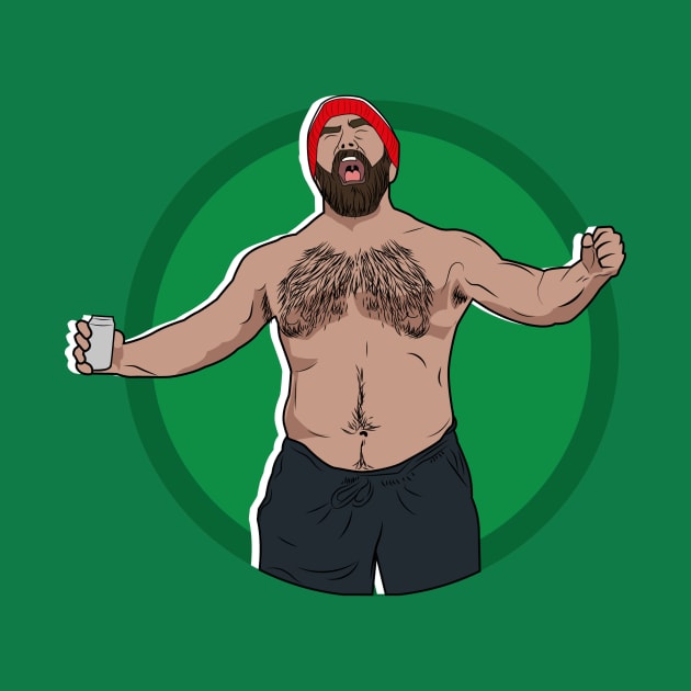 Jason Kelce celebrating by HarlinDesign