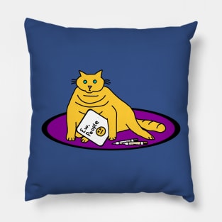 Chonky Cat says Ew People Pillow