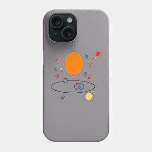 Star Systems Design on White Background Phone Case