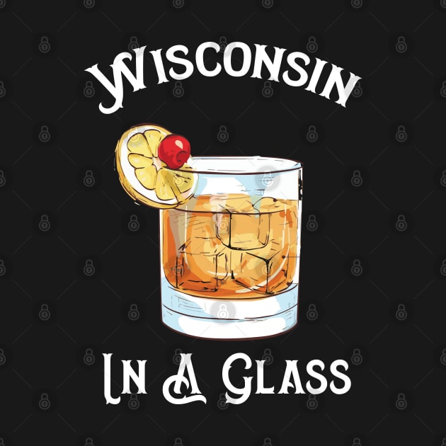 Wisconsin In a Glass - Brandy Old Fashioned Wisconsin State Cocktail by WearWisco