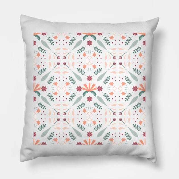 Beautiful delicate floral pattern Pillow by BosskaDesign