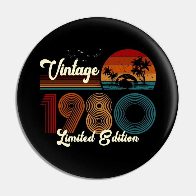 Vintage 1980 Shirt Limited Edition 40th Birthday Gift Pin by Damsin