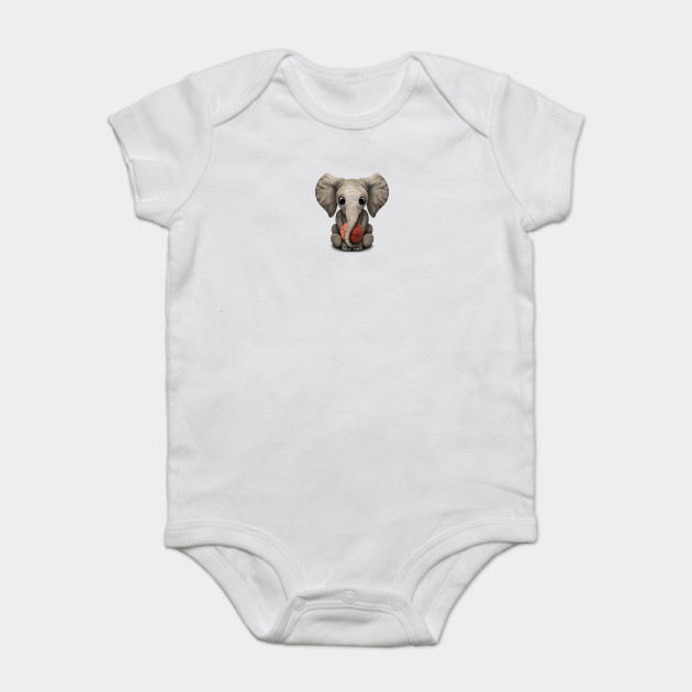 Baby Elephant Playing With Basketball Basketball Onesie