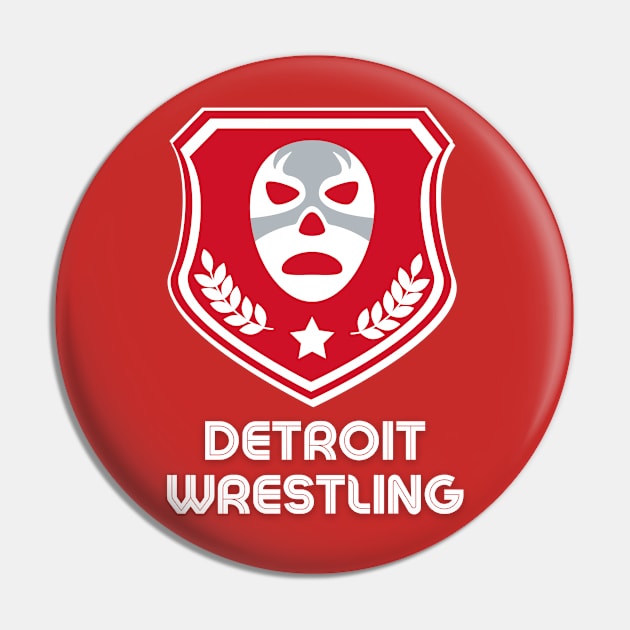 Detroit Wrestling "Rubber Puck Red" Pin by DDT Shirts