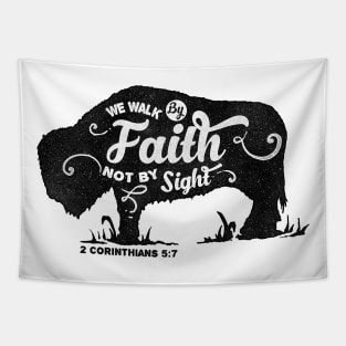 Bison silhouette with motivational words of wisdom Tapestry