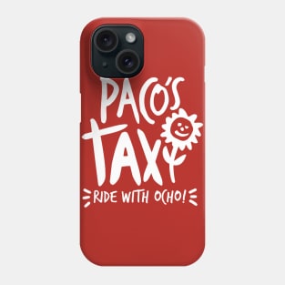 Paco's Taxi (White on Red) Phone Case