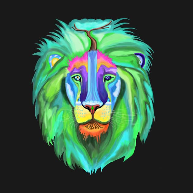 Psychedelic Nature of the Lion by Art by Deborah Camp