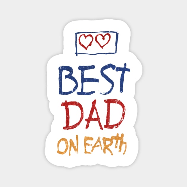 80S Best Dad On Earth Father'S Day Magnet by RASRAP