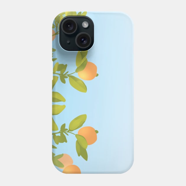 Orange With Leaves Up Blue Sky Phone Case by gusniac