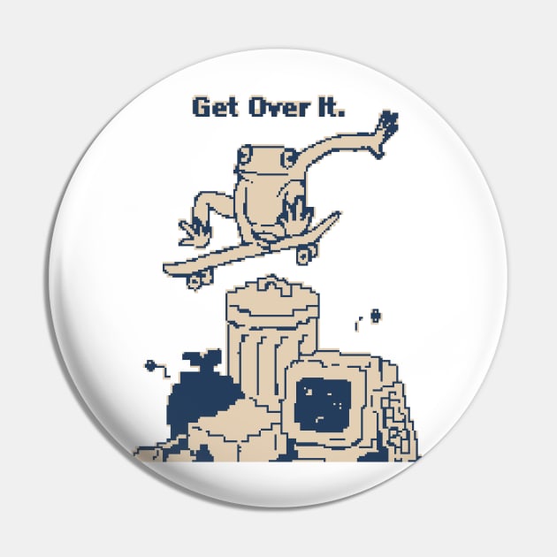 Get Over It. 1bit Pixel Art Pin by pxlboy