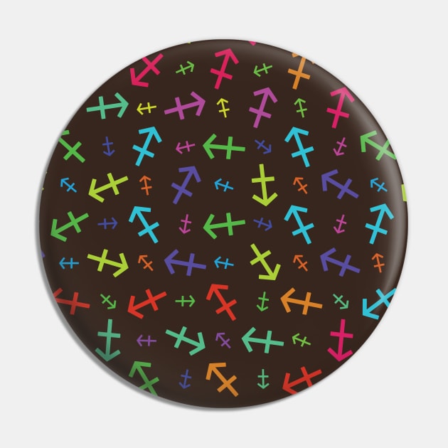 Pattern Sagittarius Zodiac Sign Horoscope Astrology Symbol Brown Pin by DragonXX