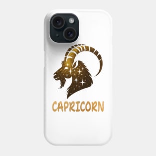 silhouette golden Capricorn Zodiac Sign Astrology December January February Birthday Capricorn Zodiac Horoscope born new year Birthday Phone Case