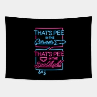 That's pee in the corner · Parents Baby Mother Father Birth Tapestry