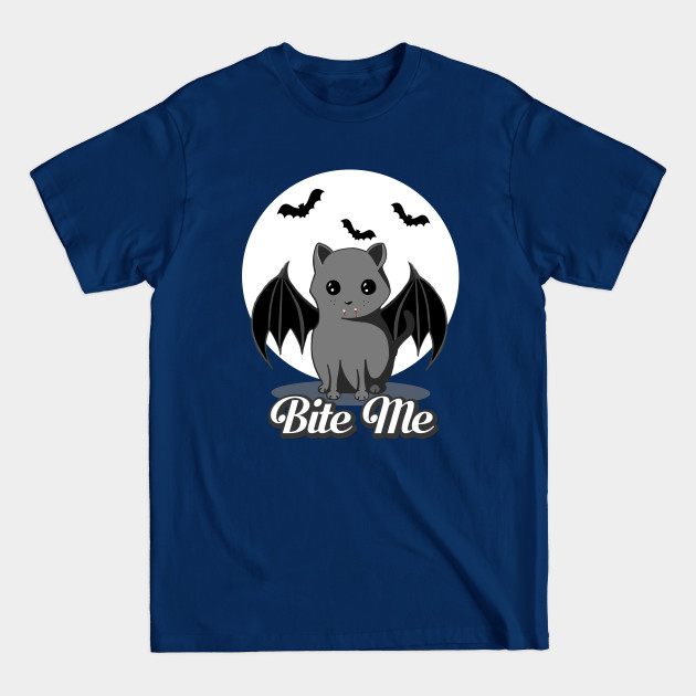 Discover Bite Me Vampire Cat - Halloween Bat Cat by BlueTshirtCO - Halloween - T-Shirt