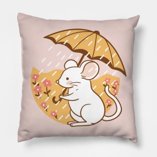 Little Mouse in the Rain Pillow