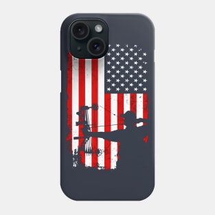 Archery Hunting Bow Hunter American Flag Phone Case