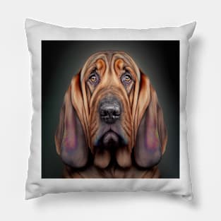 A Fractal Design of A Bloodhound Pillow