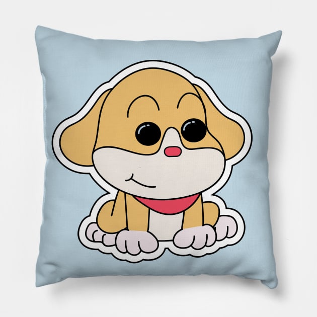 Cute Dog Harvest Moon Pillow by HijriFriza