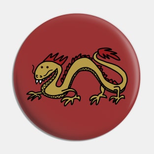 Dragon in Gold and Red Pin