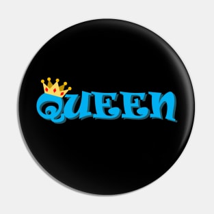 Queen With Gold Crown Pin