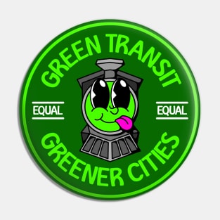 Green Transit Equals Greener Cities - Green Urban Planning Pin