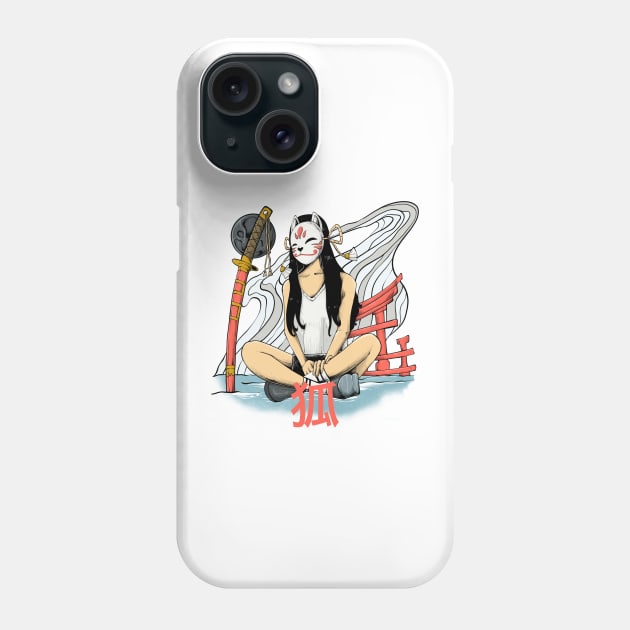 Kitsune girl Phone Case by Amartwork