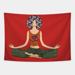 lotus pose Tapestry