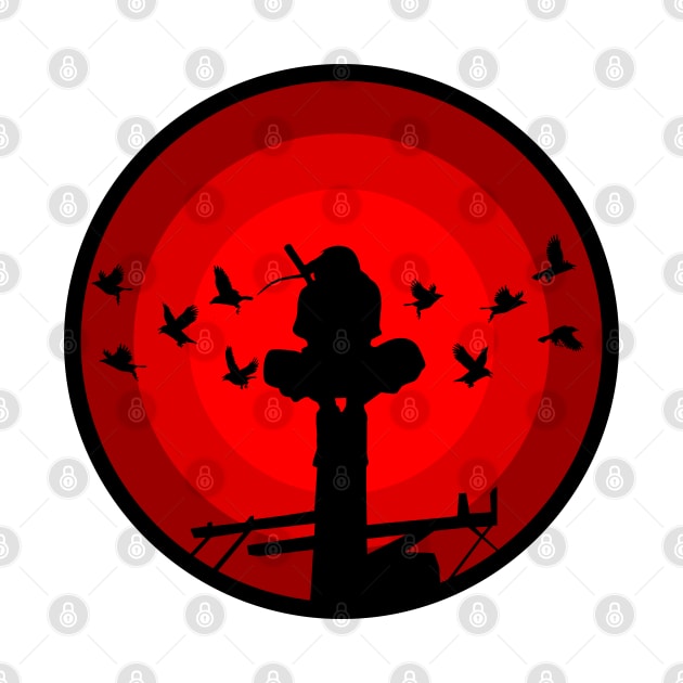 Red Moon Ninja Circle by RayyaShop