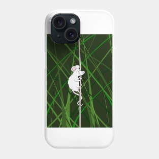 Cartoon Mouse Climbing in Grass Phone Case