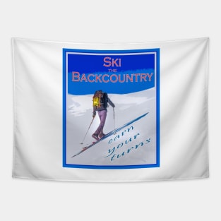 Ski touring poster Tapestry