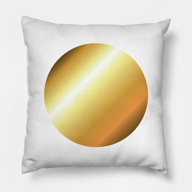 Gold Gradient Metallic Circle Futuristic Pillow by Inogitna Designs