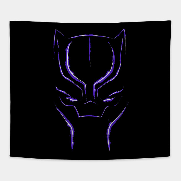 Black Panther Mask Purple And White Black Panther Tapestry Teepublic