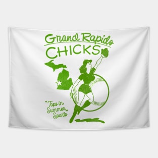 Defunct Grand Rapids Chicks Women's Baseball Team Tapestry